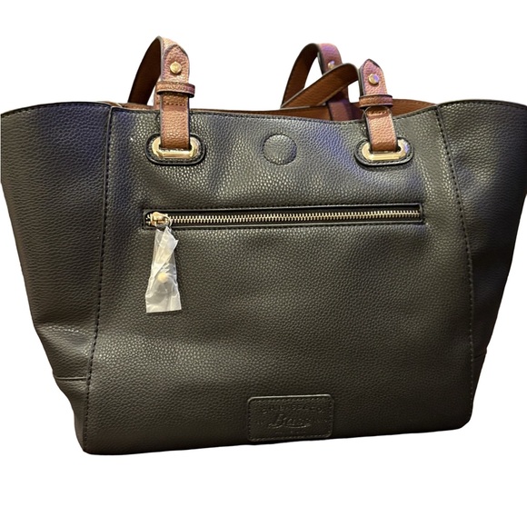 G.H. Bass & Co. Handbags - NWT G.H. Bass & Co. Black and Brown Structured Tote Bag